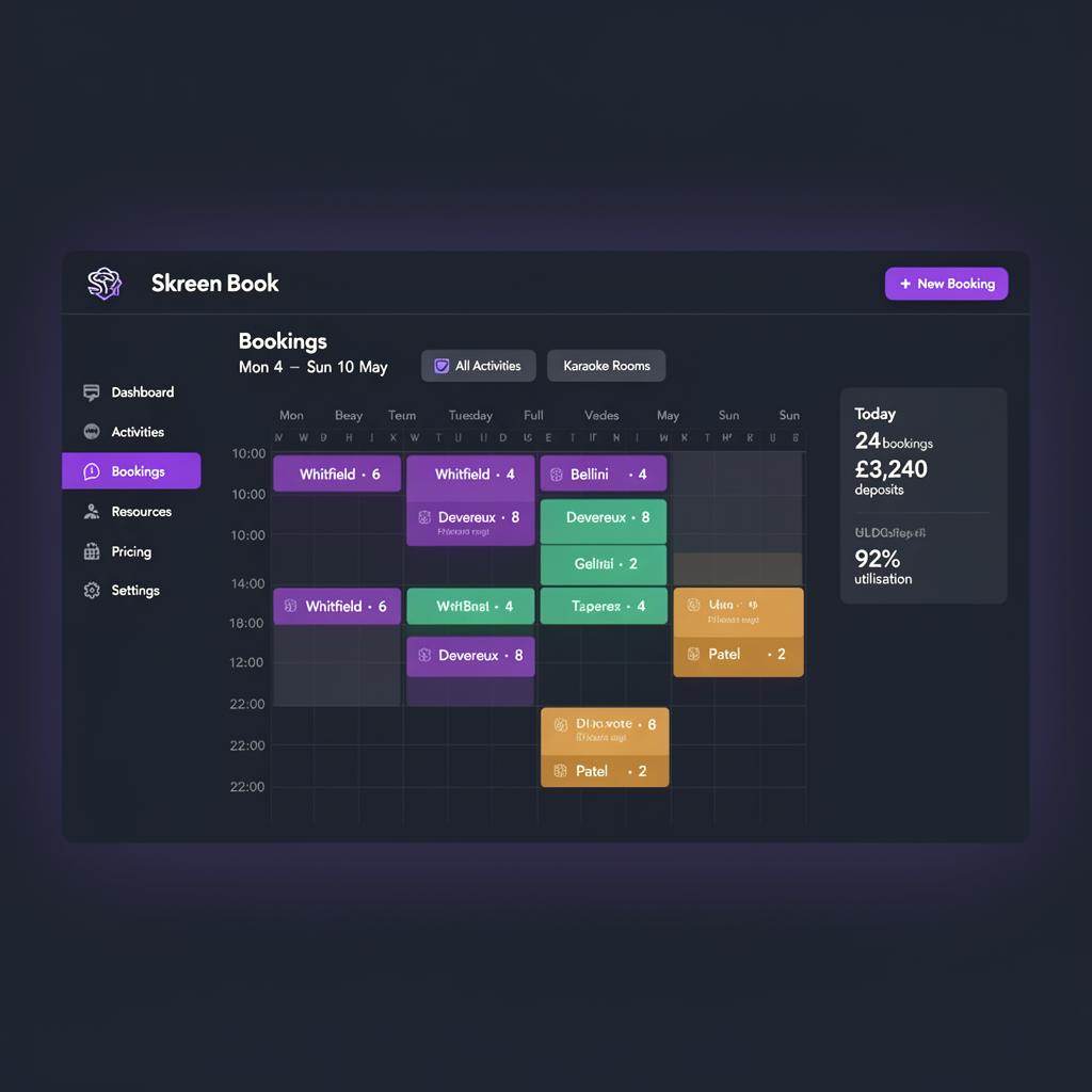 Run venue bookings from one place shown on a venue screen