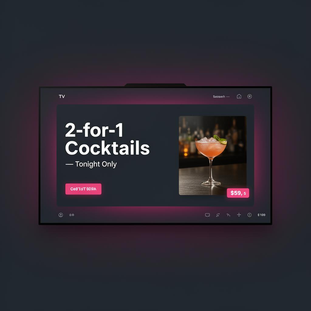 Drive more spend, reviews, and visibility in venue shown on a venue screen
